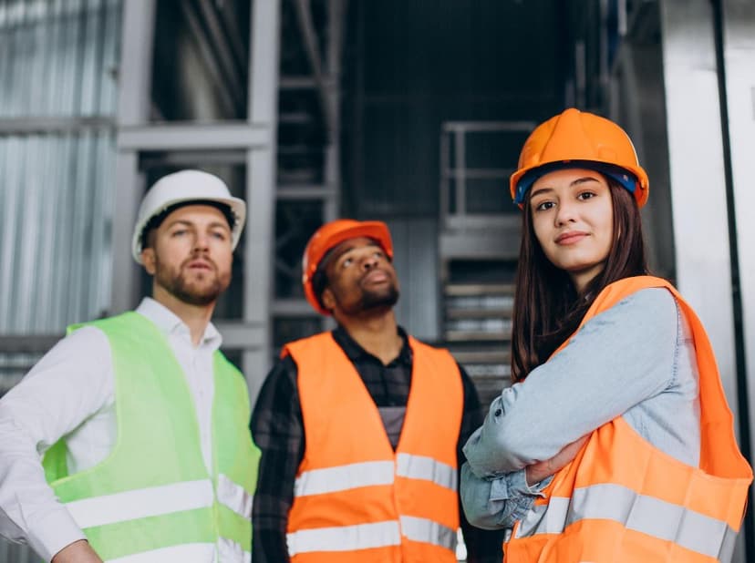 HSE trainers guiding workers on site